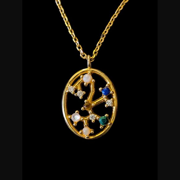 Pdpaola 18k Gold Plated 925 Sterling Gold Vermeil Zodiac Sagittarius Necklace - Picture 1 of 10